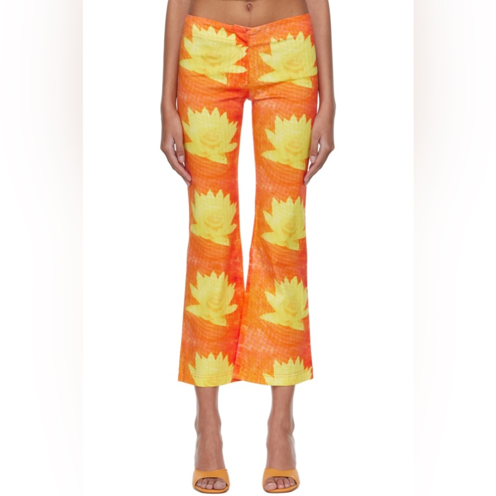 NWT Gimagaus - Orange Flower Print Trousers | Colombo Lounge Floral Pants